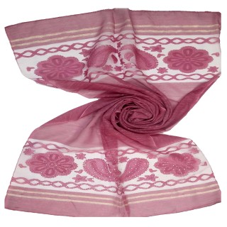Double sided diamond studded tissue Scarf - Hot Pink
